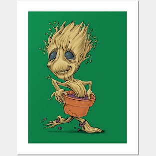 little toddler Groot Posters and Art